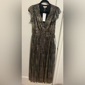 Moon River Metallic Textured Dress
